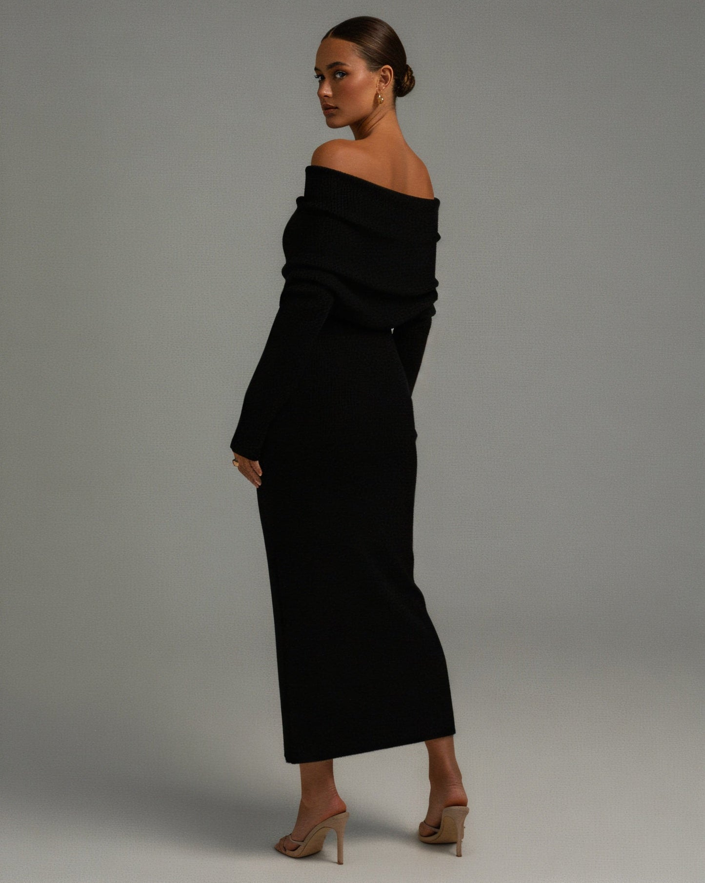 ANGELICA Knit Off-Shoulder Maxi Dress