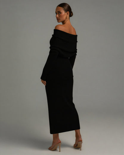 ANGELICA Knit Off-Shoulder Maxi Dress