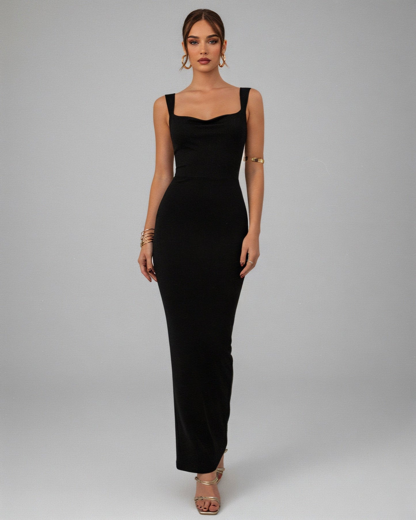 EVELLE Satin Bow-Back Maxi Dress