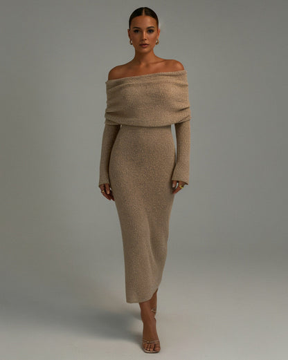 ANGELICA Knit Off-Shoulder Maxi Dress