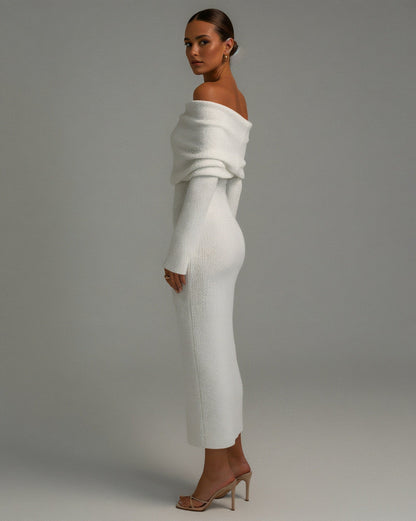 ANGELICA Knit Off-Shoulder Maxi Dress